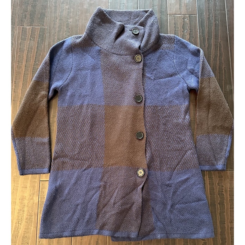 Monroe and Main Sweater Coat Womens XL Cardigan Jacket Blue Back Block NEW